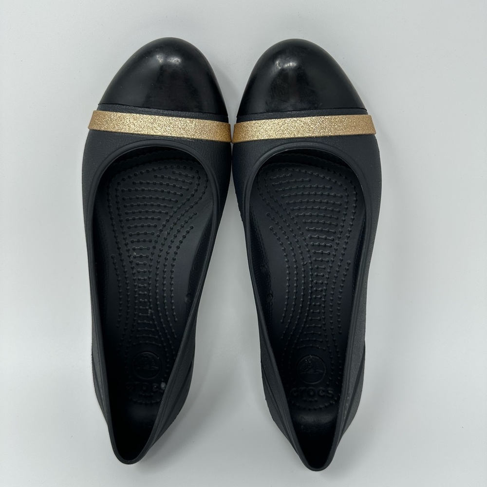 Crocs Women's Cap Toe Shimmer Flats size 8
